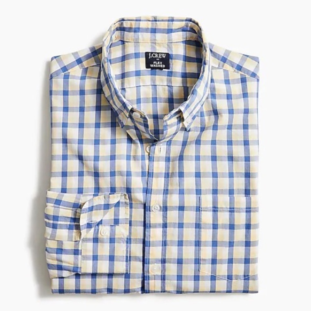 NWT J.Crew Classic Fit Flex Washed Plaid Shirt size Large